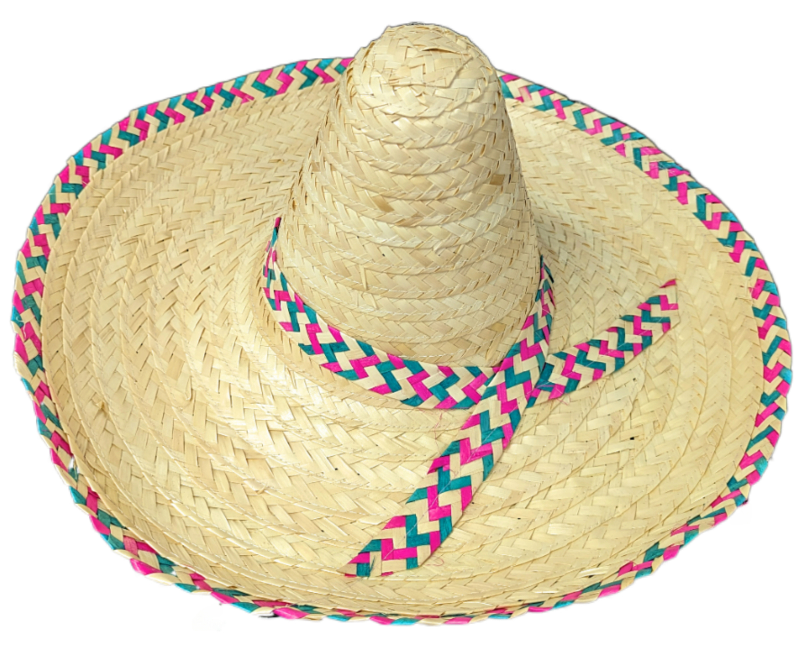 Natural Mexican Sombrero w/Multi Trim