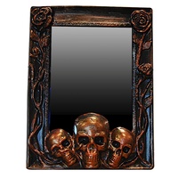 Skull Mirror w/Bronze Trim **SECONDS**